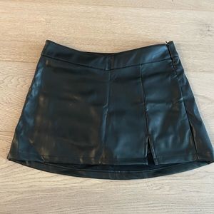 Women’s faux leather garage skort